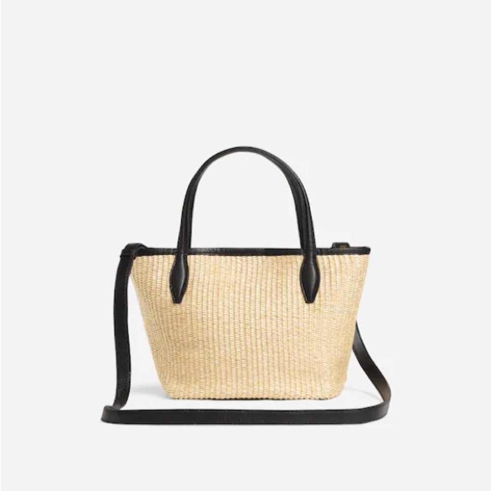 Madewell Shopper The Mini Shopper Tote in Leather Trimmed Straw